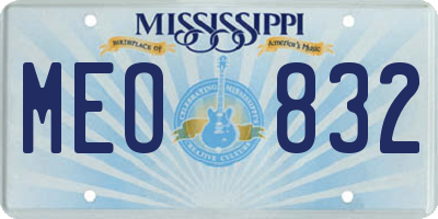 MS license plate MEO832