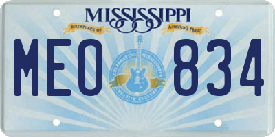 MS license plate MEO834
