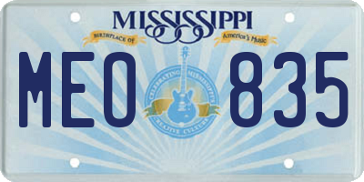MS license plate MEO835