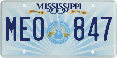 MS license plate MEO847