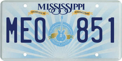 MS license plate MEO851