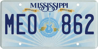 MS license plate MEO862