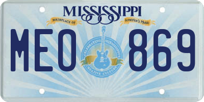 MS license plate MEO869
