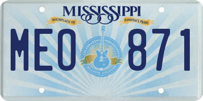 MS license plate MEO871