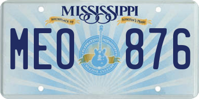 MS license plate MEO876