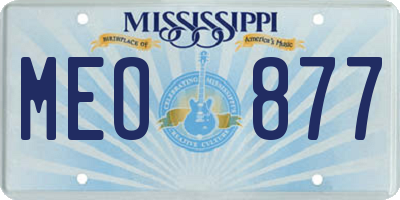 MS license plate MEO877
