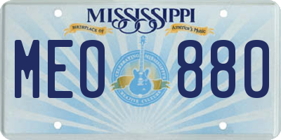 MS license plate MEO880