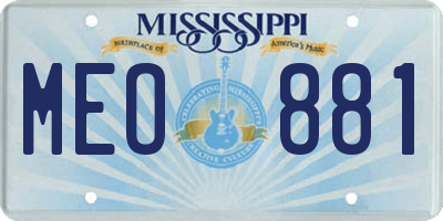 MS license plate MEO881