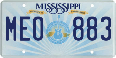 MS license plate MEO883