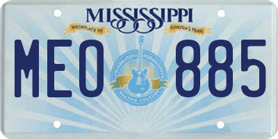 MS license plate MEO885