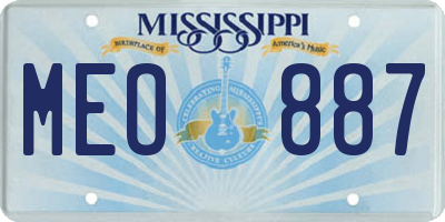 MS license plate MEO887