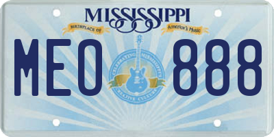 MS license plate MEO888