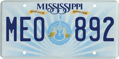 MS license plate MEO892