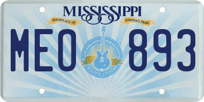 MS license plate MEO893