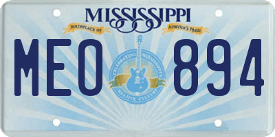 MS license plate MEO894