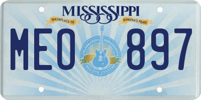 MS license plate MEO897