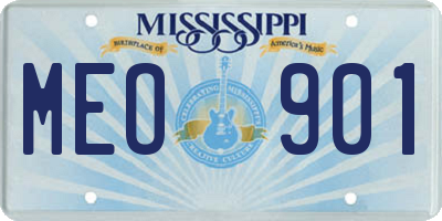 MS license plate MEO901