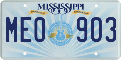 MS license plate MEO903