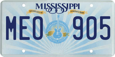 MS license plate MEO905