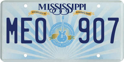 MS license plate MEO907