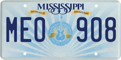 MS license plate MEO908