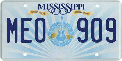 MS license plate MEO909