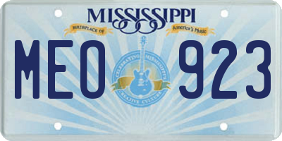 MS license plate MEO923
