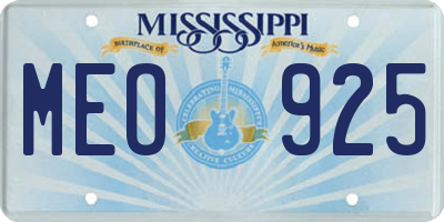 MS license plate MEO925