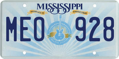 MS license plate MEO928