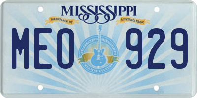 MS license plate MEO929