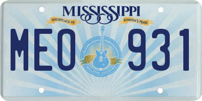 MS license plate MEO931