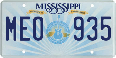 MS license plate MEO935