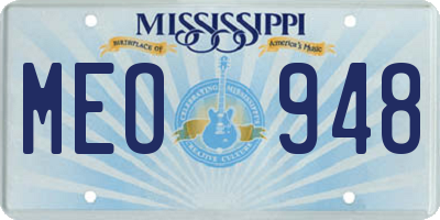 MS license plate MEO948