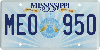 MS license plate MEO950