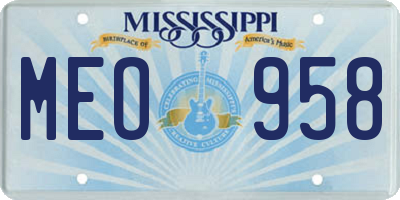 MS license plate MEO958