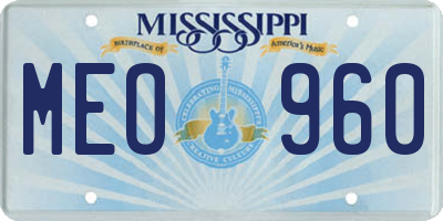 MS license plate MEO960