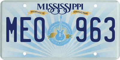 MS license plate MEO963