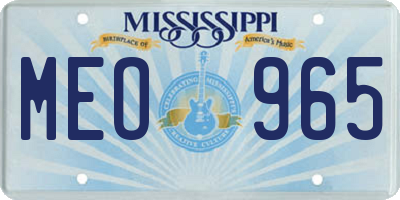 MS license plate MEO965