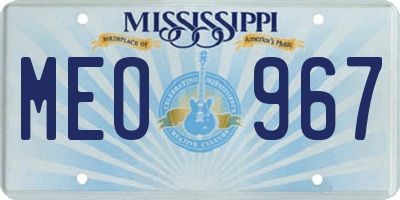 MS license plate MEO967