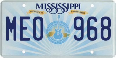 MS license plate MEO968