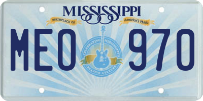 MS license plate MEO970