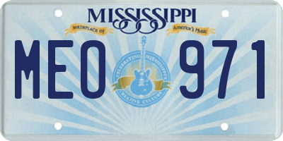 MS license plate MEO971