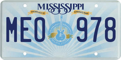 MS license plate MEO978