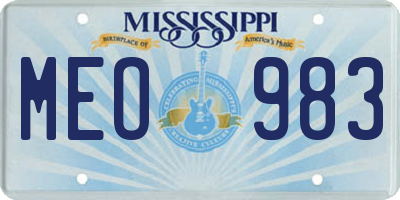MS license plate MEO983