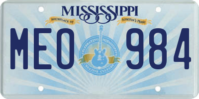 MS license plate MEO984