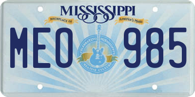 MS license plate MEO985