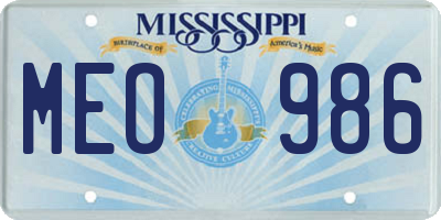 MS license plate MEO986