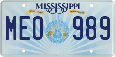 MS license plate MEO989