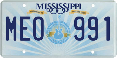 MS license plate MEO991