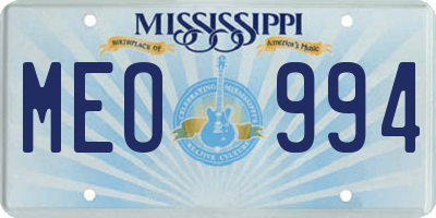 MS license plate MEO994